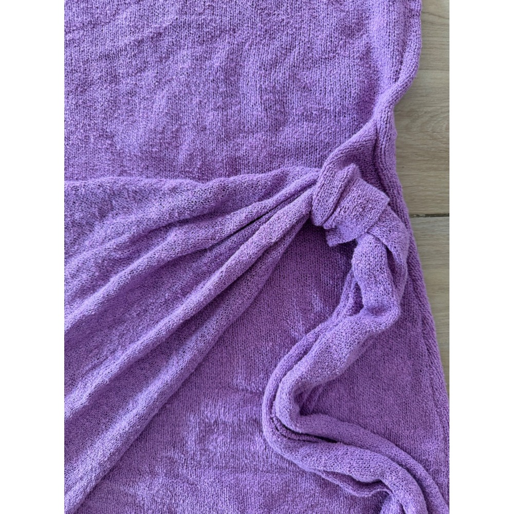 Free People Beach Purple Terry Cloth Wrap Mini Dress Sleeveless V-Neck Small - Picture 3 of 5